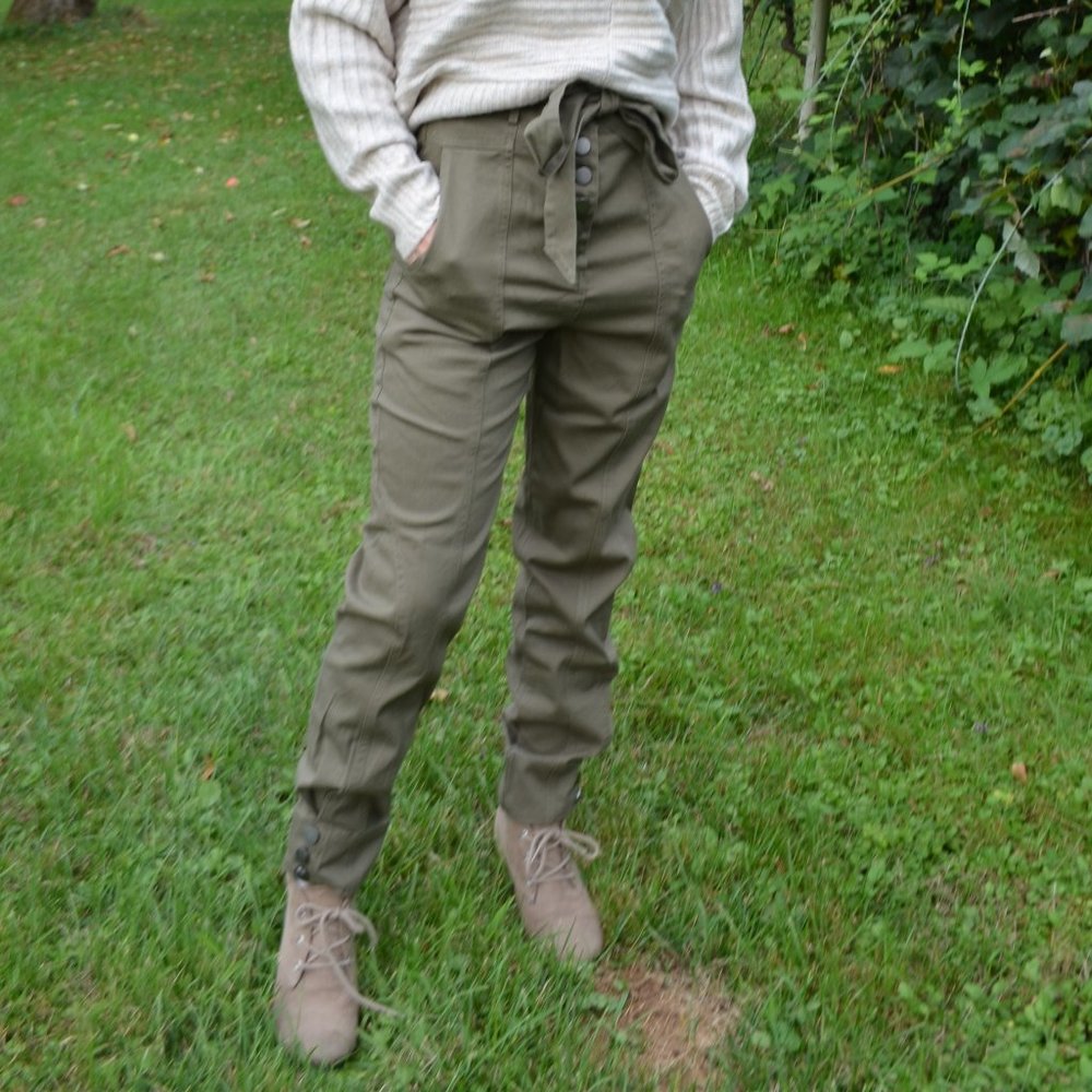 High Rise Front Tie Pants